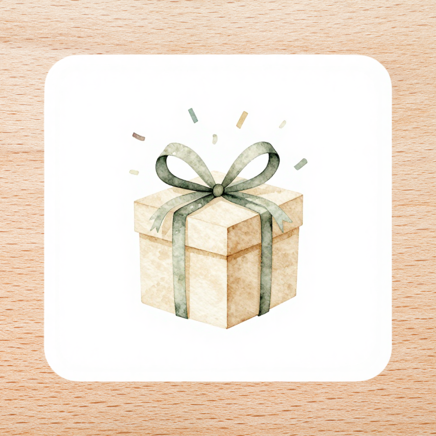 Feestelijke emmer met verjaardag sticker als cadeau