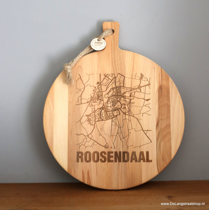 Stadskaart houten borrelplank