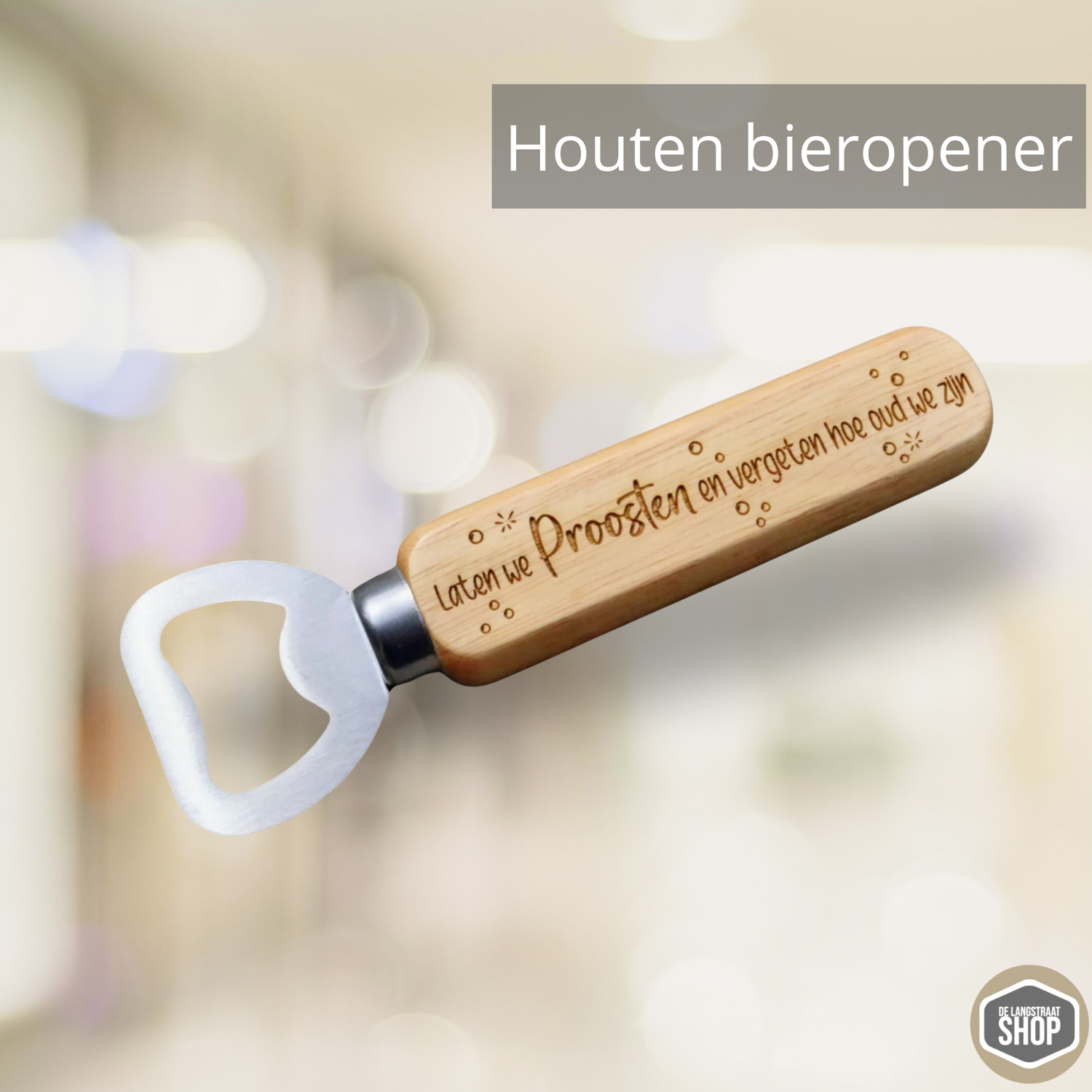 Gegraveerde bieropener met naam of boodschap – uniek cadeau