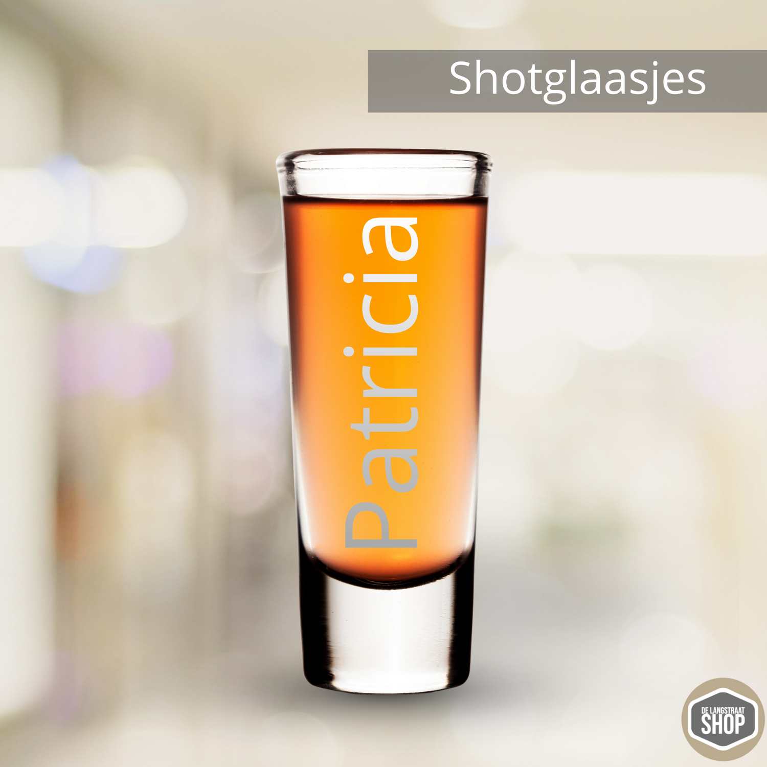 Gepersonaliseerd shotglaasje met naam of tekst – uniek cadeau