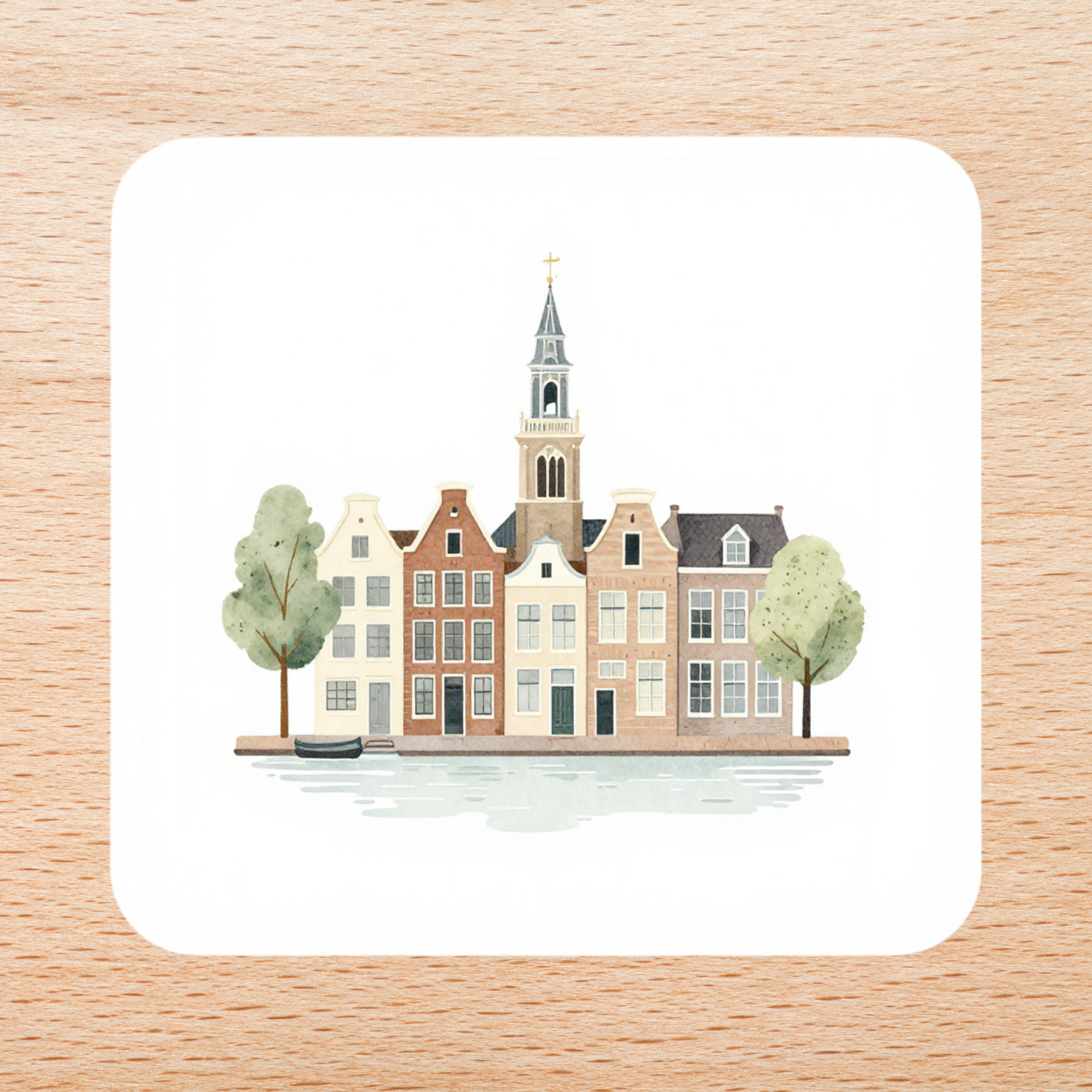 Houten borrelplank met gravure van stadskaart