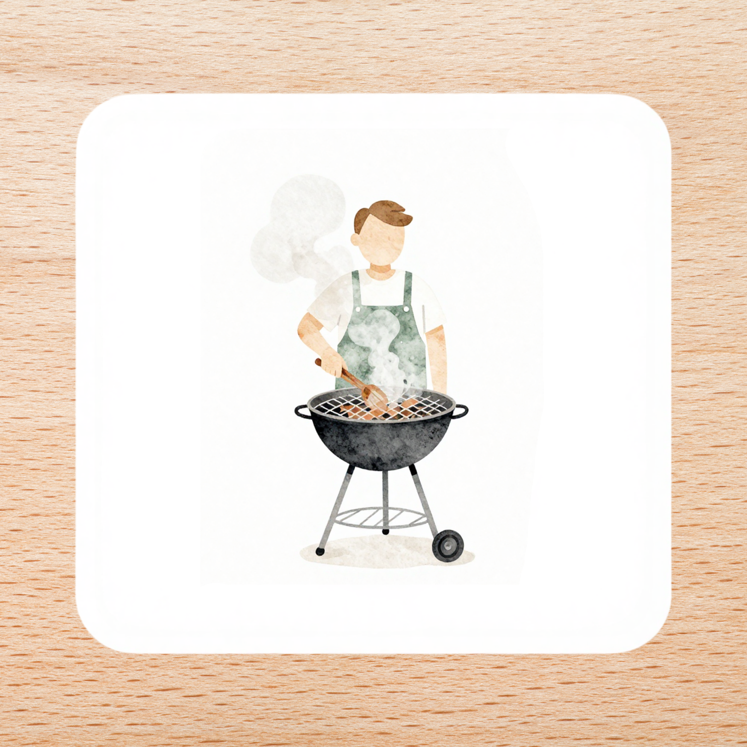 Houten BBQ borrelplank met vlees en snacks op barbecue tafel