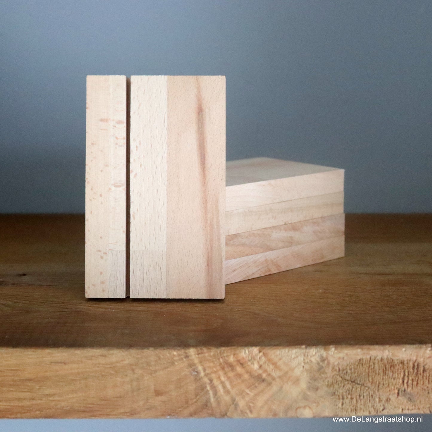 Beuken houten fotohouder voor kaarten en foto’s op tafel