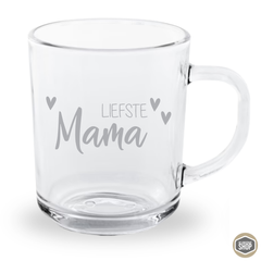 Gegraveerd theeglas met tekst Liefste Mama, 230 ml, vaatwasserbestendig