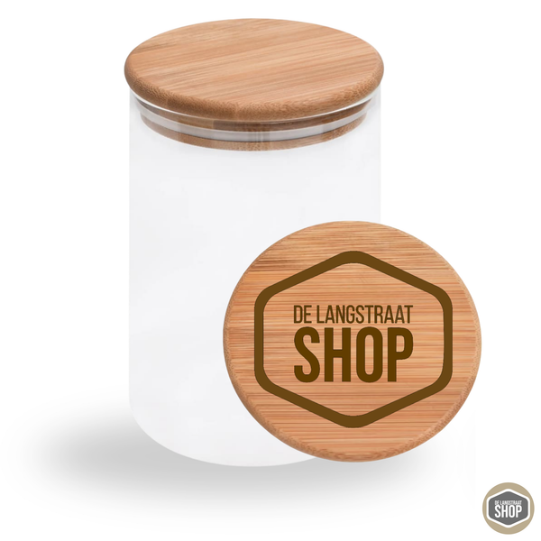 Gegraveerde snoeppot met houten deksel