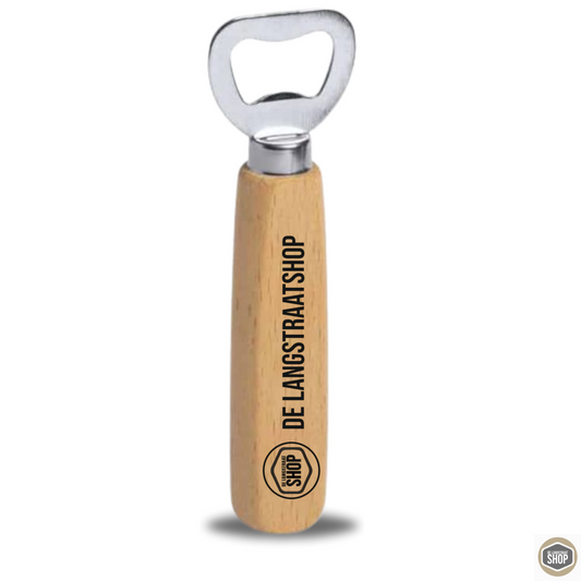 Bieropener met logo | Houten bieropener met bedrijfslogo