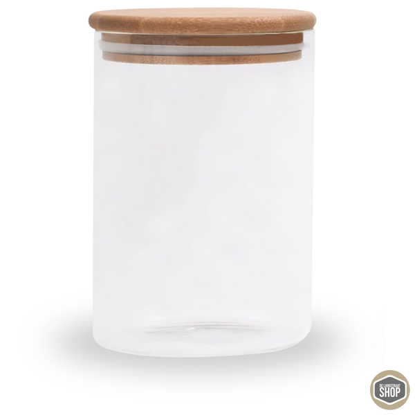 Gegraveerde snoeppot met houten deksel