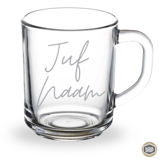 Theeglas juf of meester | persoonlijk cadeau