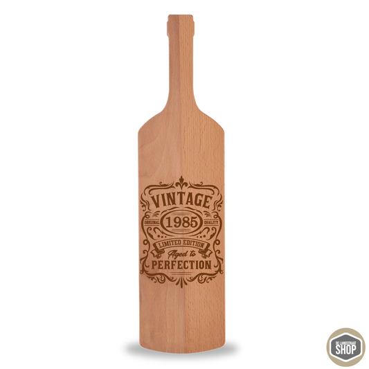 Borrelplank wijnfles | Gegraveerd “Aged to Perfection”