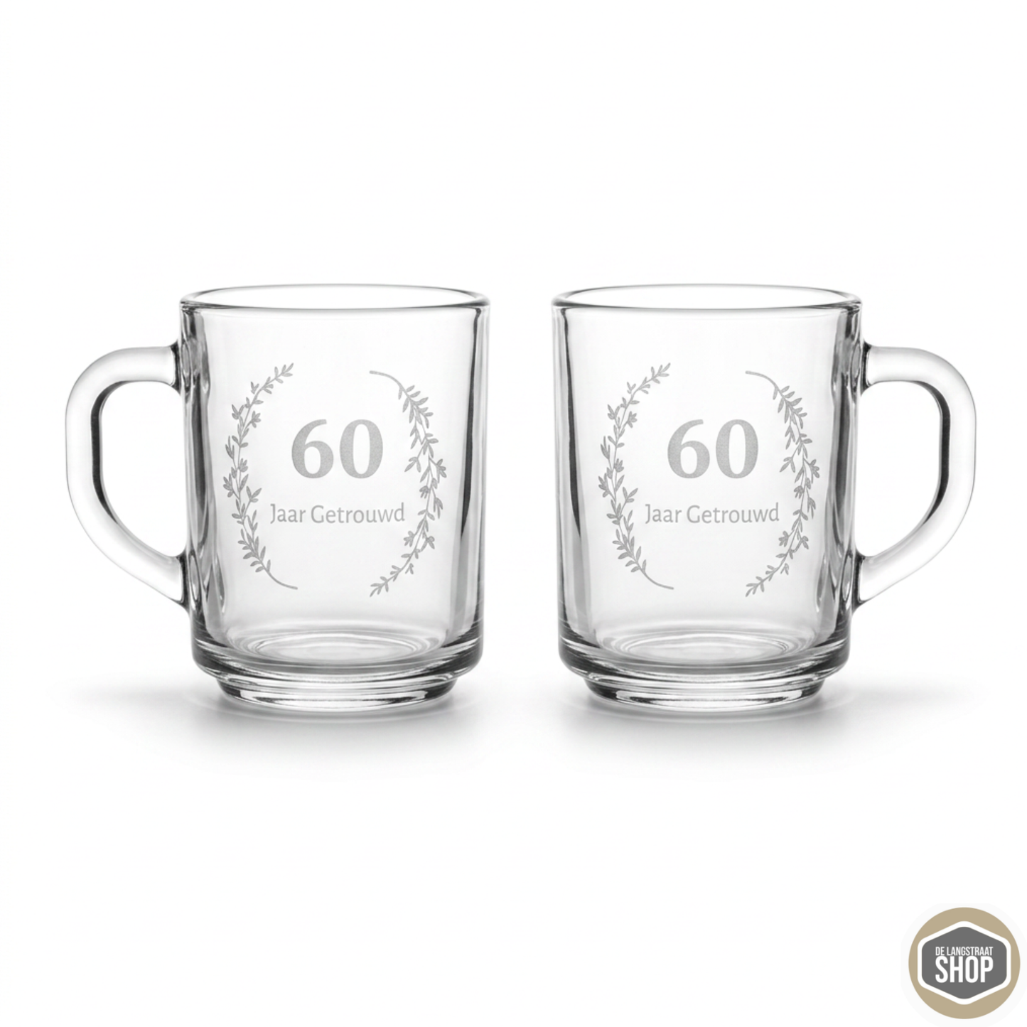 Gegraveerde theeglazen voor huwelijksjubileum – set van 2