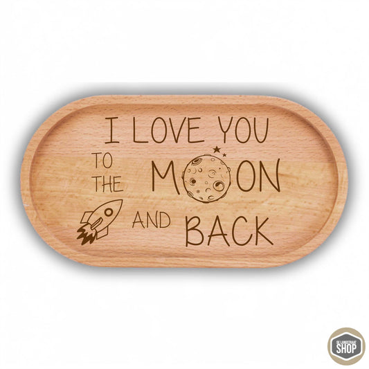 Houten koffietray met tekst To the moon | De Langstraatshop
