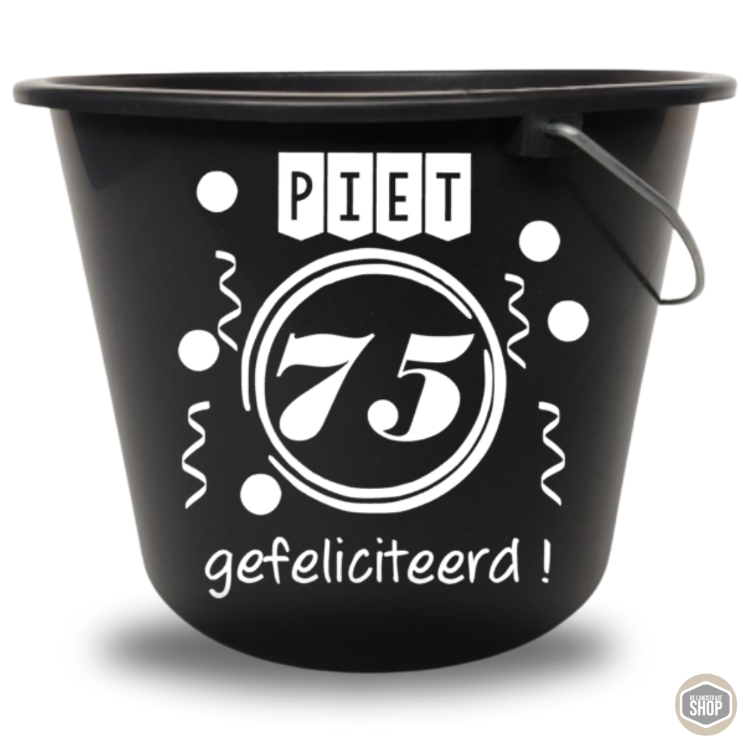 Emmer sticker verjaardag op 12 liter bouwemmer