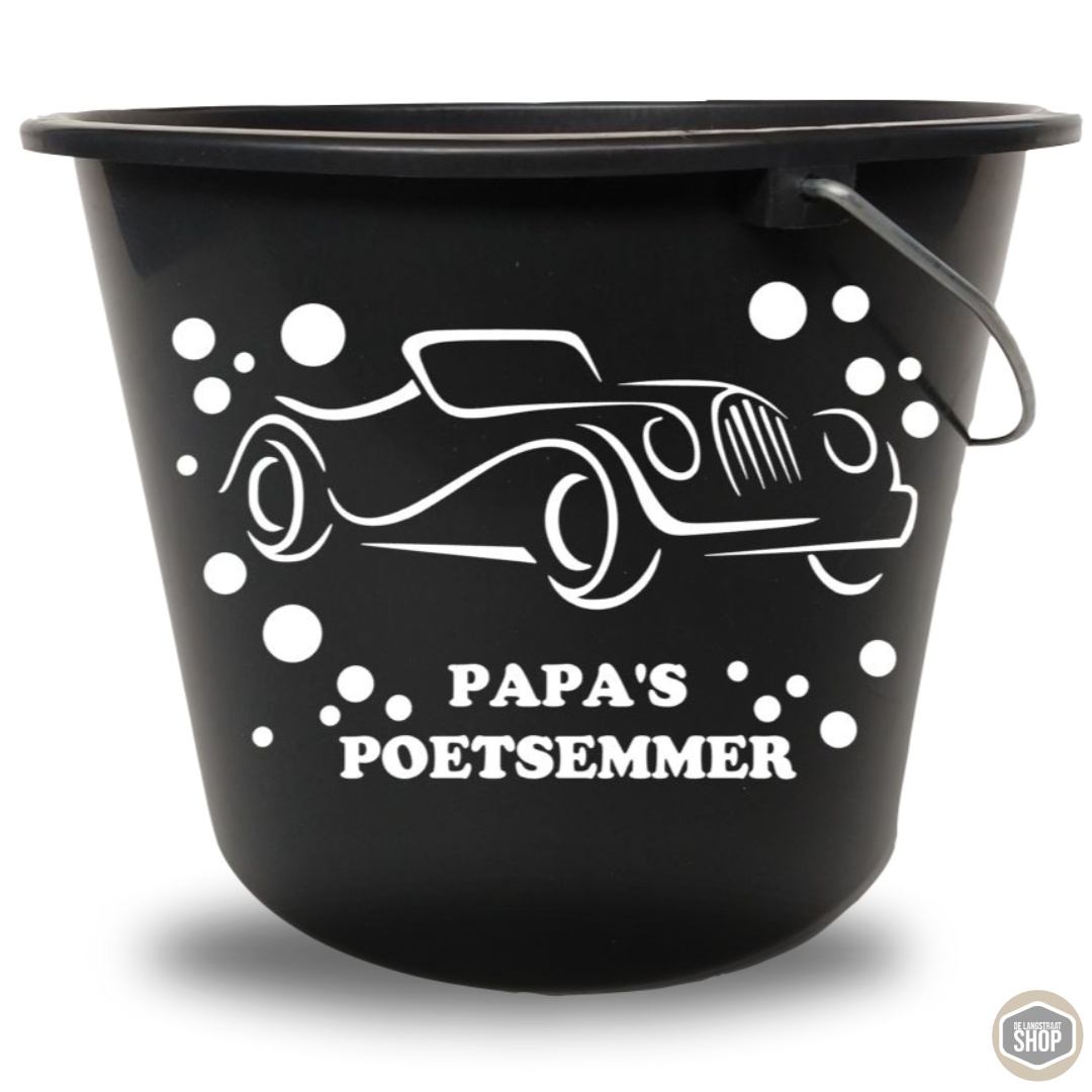 Emmer sticker cabrio op 12 liter poetsemmer