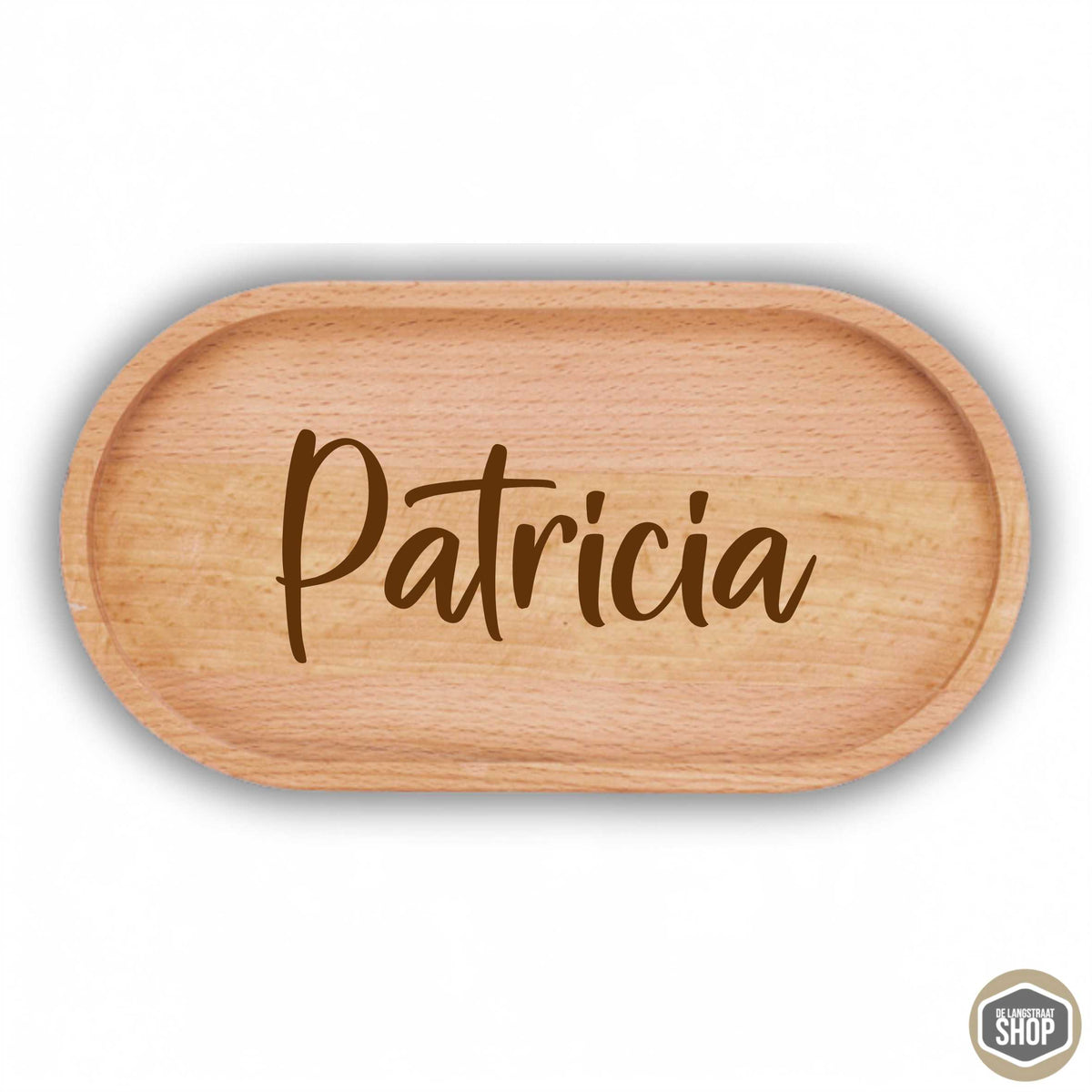 Gepersonaliseerde houten koffietray met naam | De Langstraatshop