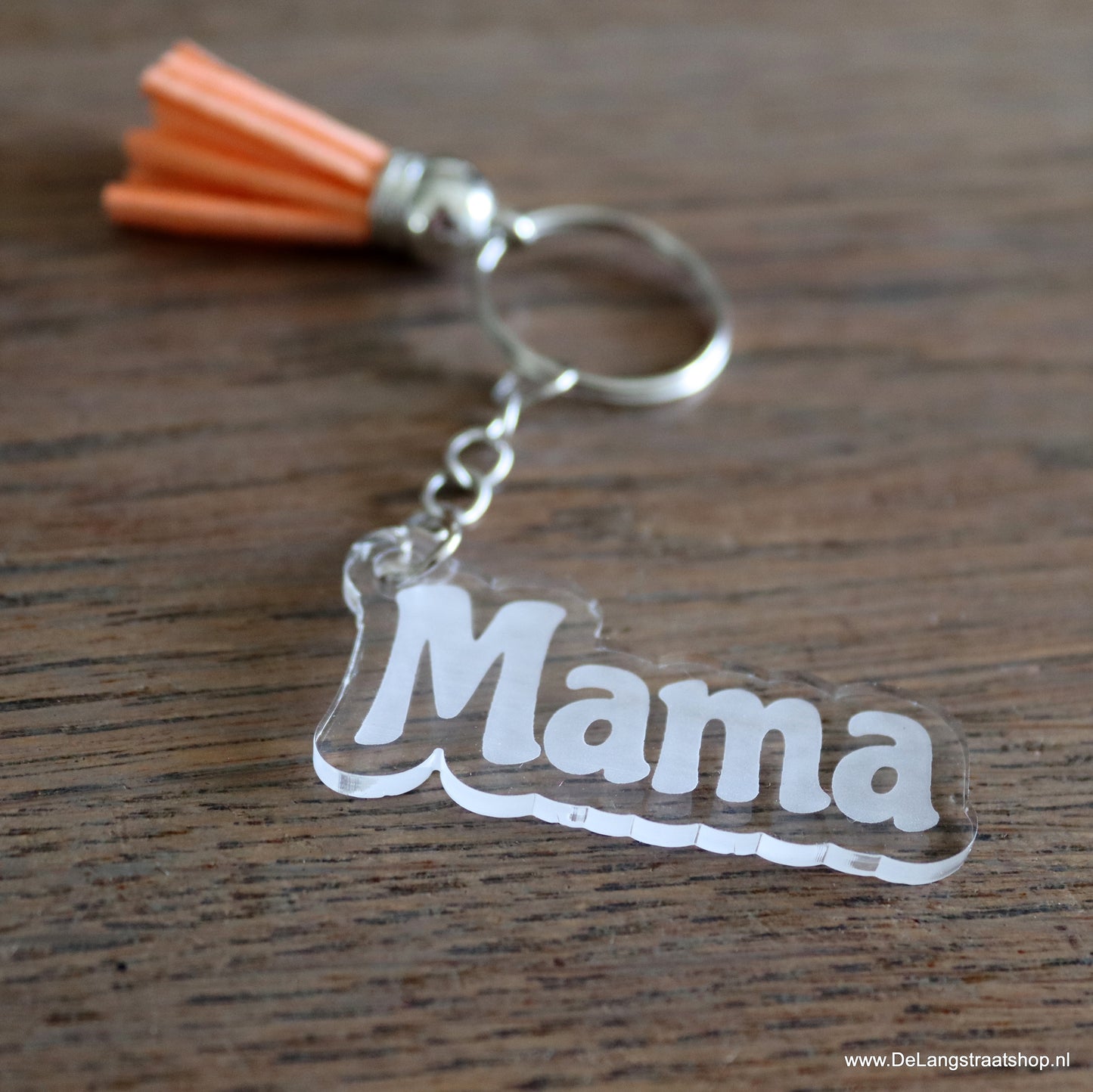 Transparante sleutelhanger voor mama of oma van plexiglas cadeau